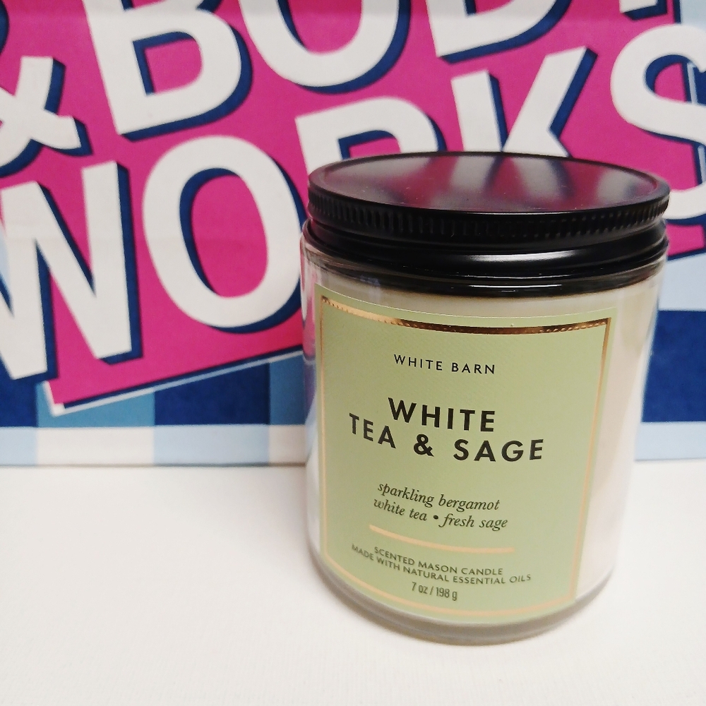 Bath and Body Works White Tea and Sage Single Wick Candle